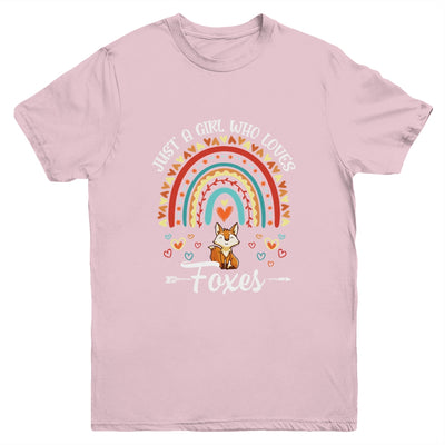 Just A Girl Who Loves Foxes Rainbow For Fox Lover Youth Shirt | teecentury