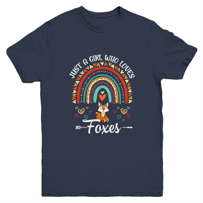 Just A Girl Who Loves Foxes Rainbow For Fox Lover Youth Shirt | teecentury