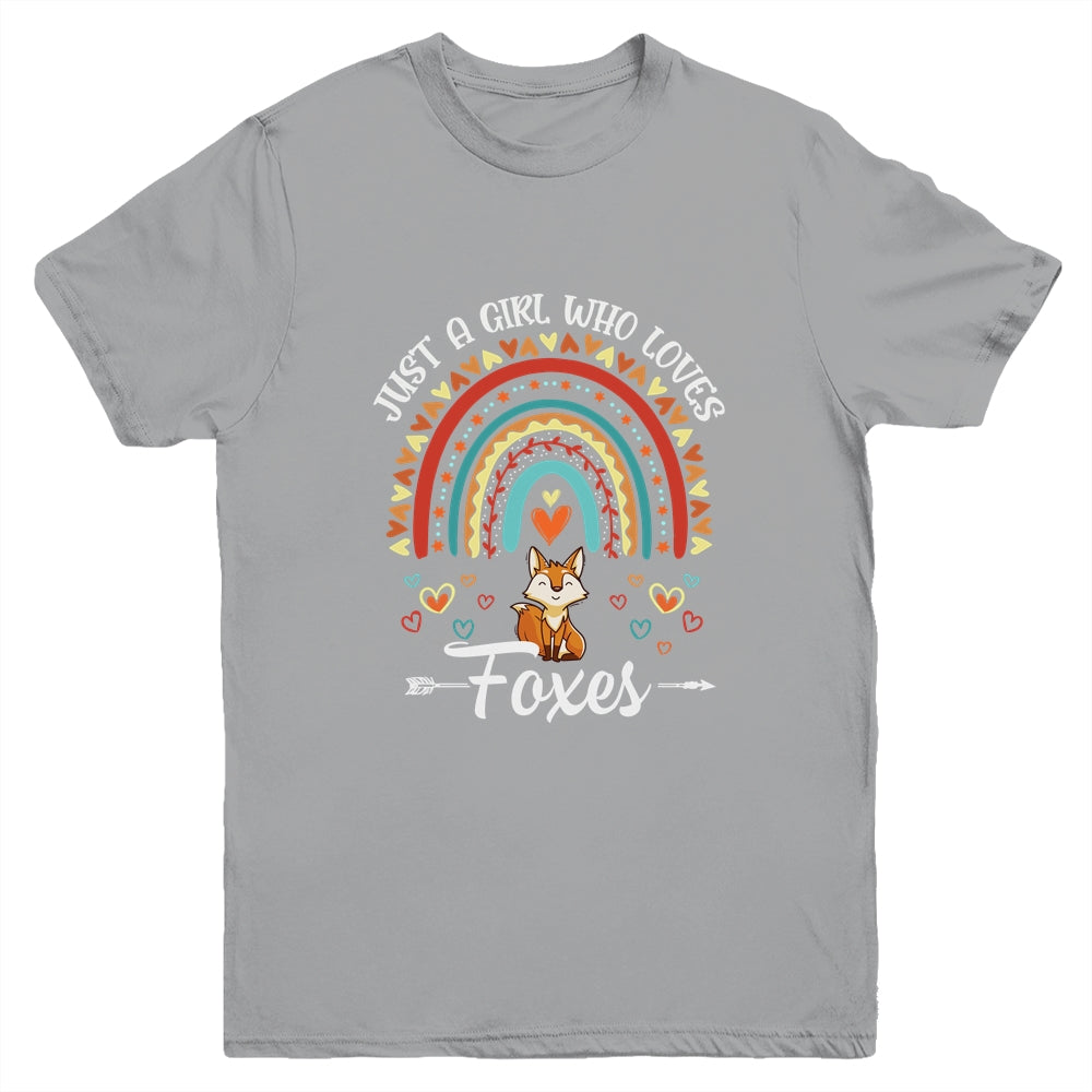 Just A Girl Who Loves Foxes Rainbow For Fox Lover Youth Shirt | teecentury