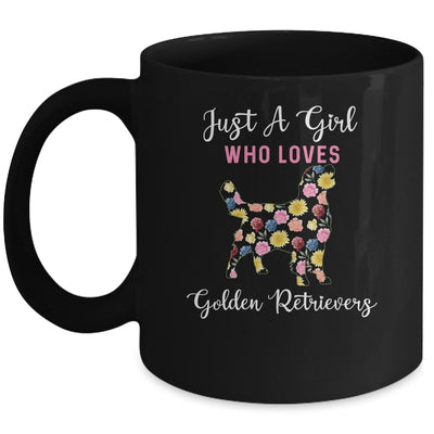 Just A Girl Who Loves Golden Retriever Botanical Flower Mug Coffee Mug | Teecentury.com