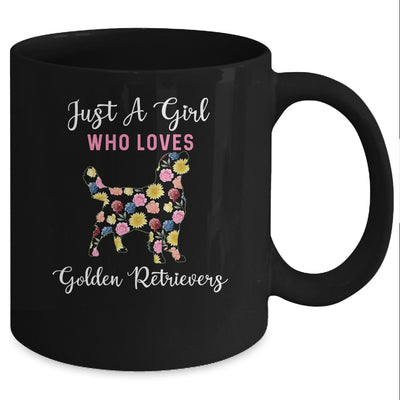 Just A Girl Who Loves Golden Retriever Botanical Flower Mug Coffee Mug | Teecentury.com
