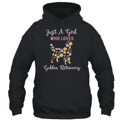 Just A Girl Who Loves Golden Retriever Botanical Flower T-Shirt & Tank Top | Teecentury.com