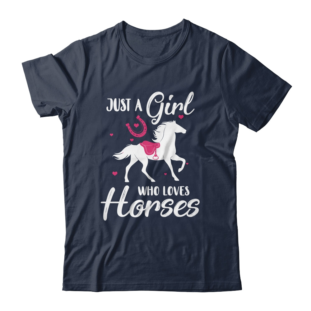 Just A Girl Who Loves Horses Cow girl Horse Girl Riding Gift T-Shirt & Hoodie | Teecentury.com