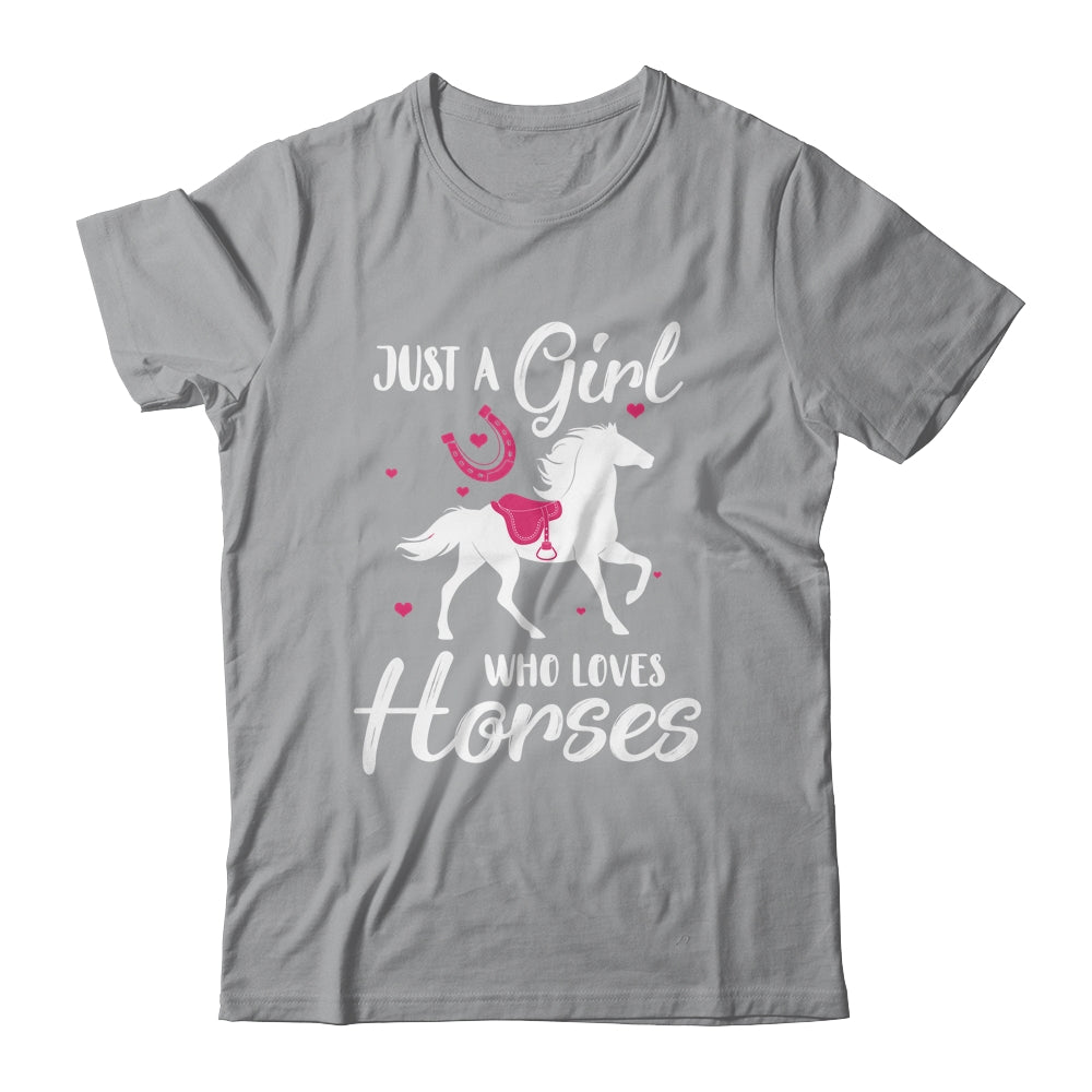 Just A Girl Who Loves Horses Cow girl Horse Girl Riding Gift T-Shirt & Hoodie | Teecentury.com
