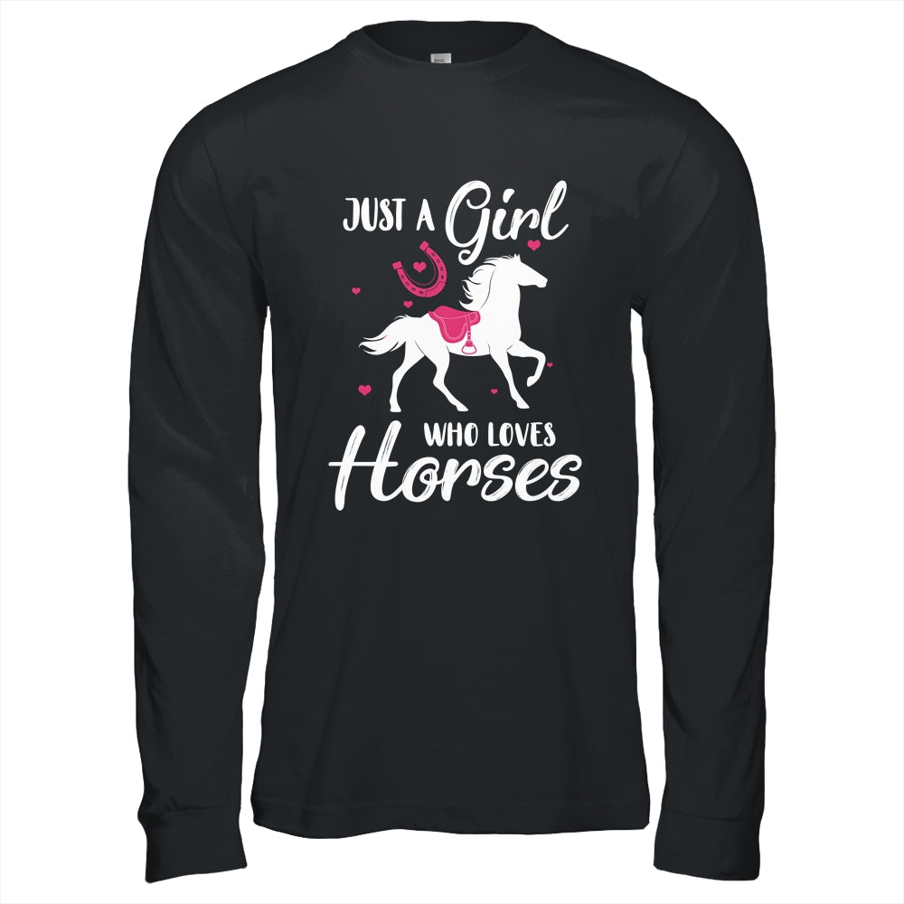 Just A Girl Who Loves Horses Cow girl Horse Girl Riding Gift T-Shirt & Hoodie | Teecentury.com