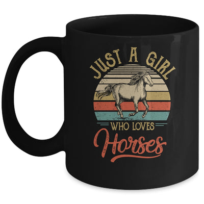 Just A Girl Who Loves Horses Cute Vintage Horse Girl Mug Coffee Mug | Teecentury.com