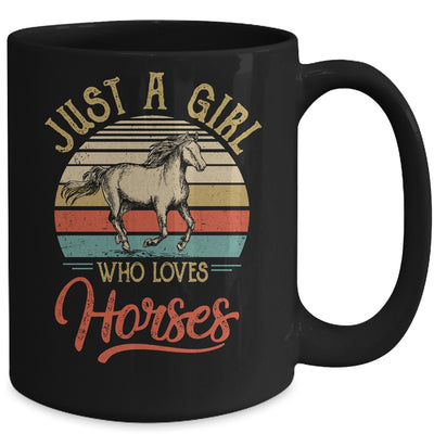 Just A Girl Who Loves Horses Cute Vintage Horse Girl Mug Coffee Mug | Teecentury.com