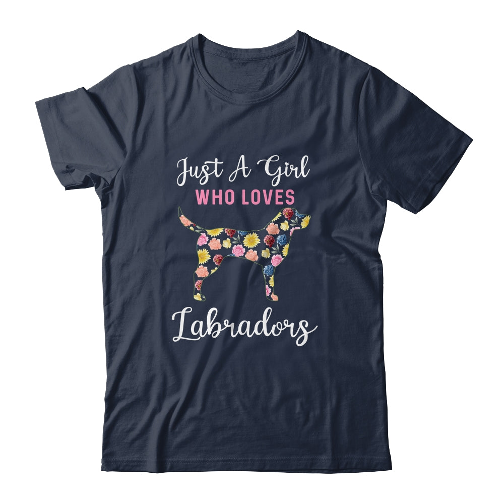 Just A Girl Who Loves Labrador Botanical Flower T-Shirt & Tank Top | Teecentury.com