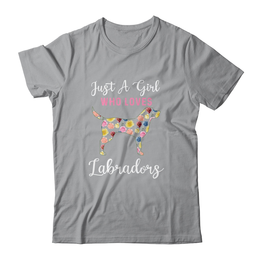 Just A Girl Who Loves Labrador Botanical Flower T-Shirt & Tank Top | Teecentury.com