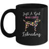 Just A Girl Who Loves Labrador Botanical Flower Mug Coffee Mug | Teecentury.com