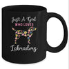 Just A Girl Who Loves Labrador Botanical Flower Mug Coffee Mug | Teecentury.com