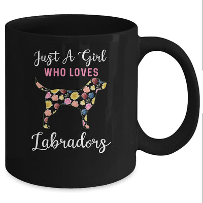 Just A Girl Who Loves Labrador Botanical Flower Mug Coffee Mug | Teecentury.com