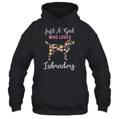 Just A Girl Who Loves Labrador Botanical Flower T-Shirt & Tank Top | Teecentury.com
