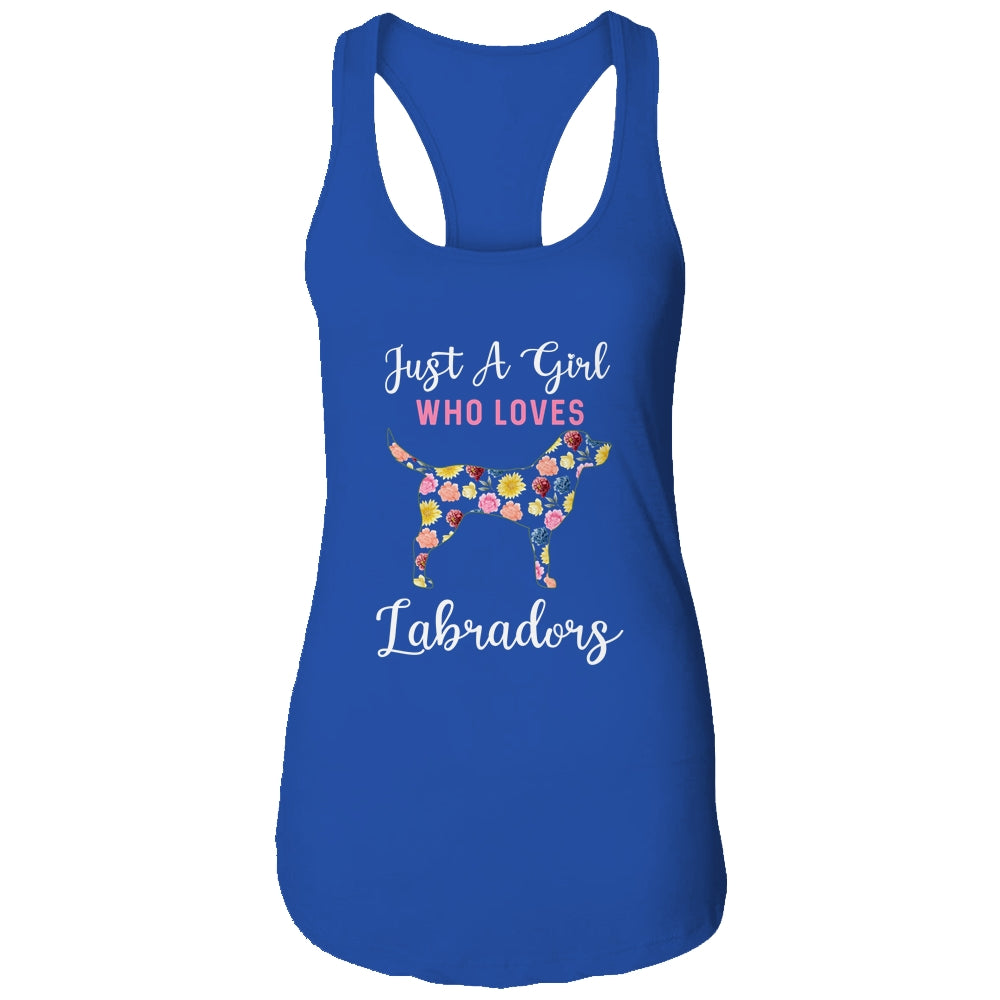 Just A Girl Who Loves Labrador Botanical Flower T-Shirt & Tank Top | Teecentury.com