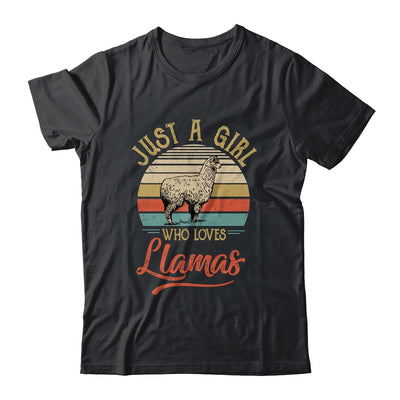 Just A Girl Who Loves Llamas Cute Vintage Llamas Girl T-Shirt & Tank Top | Teecentury.com