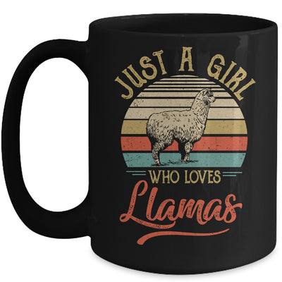 Just A Girl Who Loves Llamas Cute Vintage Llamas Girl Mug Coffee Mug | Teecentury.com