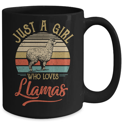 Just A Girl Who Loves Llamas Cute Vintage Llamas Girl Mug Coffee Mug | Teecentury.com