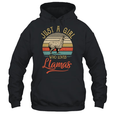 Just A Girl Who Loves Llamas Cute Vintage Llamas Girl T-Shirt & Tank Top | Teecentury.com