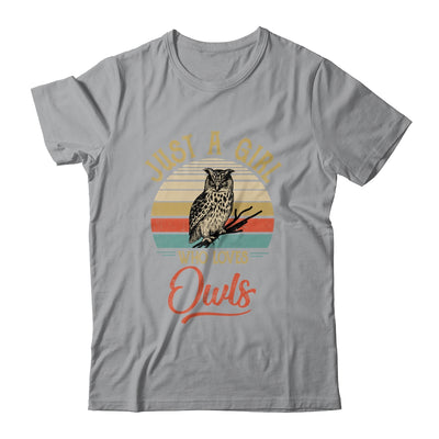 Just A Girl Who Loves Owls Cute Vintage Owls Girl T-Shirt & Tank Top | Teecentury.com