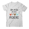 Just A Girl Who Loves Peckers Funny Chicken Farmer Lover T-Shirt & Tank Top | Teecentury.com