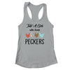 Just A Girl Who Loves Peckers Funny Chicken Farmer Lover T-Shirt & Tank Top | Teecentury.com