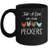 Just A Girl Who Loves Peckers Funny Chicken Farmer Mug Coffee Mug | Teecentury.com