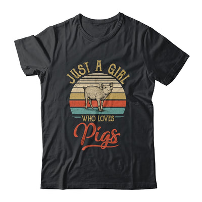 Just A Girl Who Loves Pigs Cute Vintage Pigs Girl T-Shirt & Tank Top | Teecentury.com