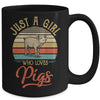 Just A Girl Who Loves Pigs Cute Vintage Pigs Girl Mug Coffee Mug | Teecentury.com