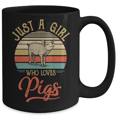 Just A Girl Who Loves Pigs Cute Vintage Pigs Girl Mug Coffee Mug | Teecentury.com