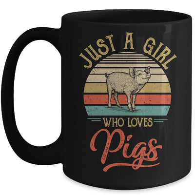 Just A Girl Who Loves Pigs Cute Vintage Pigs Girl Mug Coffee Mug | Teecentury.com