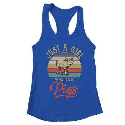 Just A Girl Who Loves Pigs Cute Vintage Pigs Girl T-Shirt & Tank Top | Teecentury.com