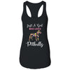 Just A Girl Who Loves Pitbulls Botanical Flower T-Shirt & Tank Top | Teecentury.com