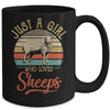 Just A Girl Who Loves Sheeps Cute Vintage Sheeps Girl Mug Coffee Mug | Teecentury.com