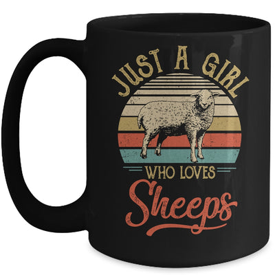 Just A Girl Who Loves Sheeps Cute Vintage Sheeps Girl Mug Coffee Mug | Teecentury.com