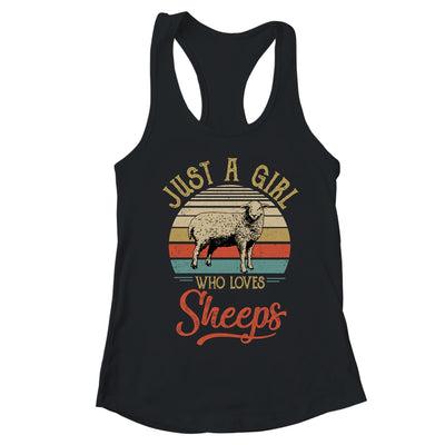 Just A Girl Who Loves Sheeps Cute Vintage Sheeps Girl T-Shirt & Tank Top | Teecentury.com