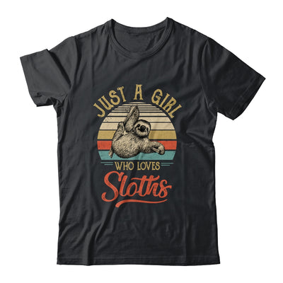 Just A Girl Who Loves Sloths Cute Vintage Sloths Girl T-Shirt & Tank Top | Teecentury.com