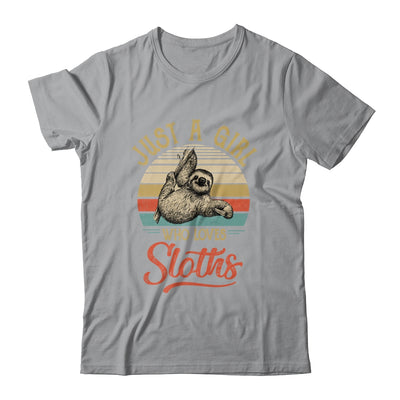 Just A Girl Who Loves Sloths Cute Vintage Sloths Girl T-Shirt & Tank Top | Teecentury.com