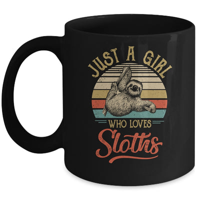 Just A Girl Who Loves Sloths Cute Vintage Sloths Girl Mug Coffee Mug | Teecentury.com