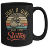 Just A Girl Who Loves Sloths Cute Vintage Sloths Girl Mug Coffee Mug | Teecentury.com