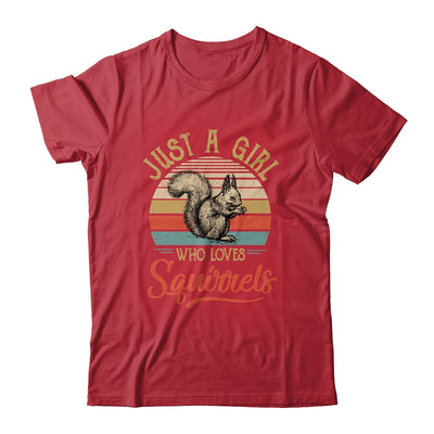 Just A Girl Who Loves Squirrels Cute Vintage Squirrels Girl T-Shirt & Tank Top | Teecentury.com