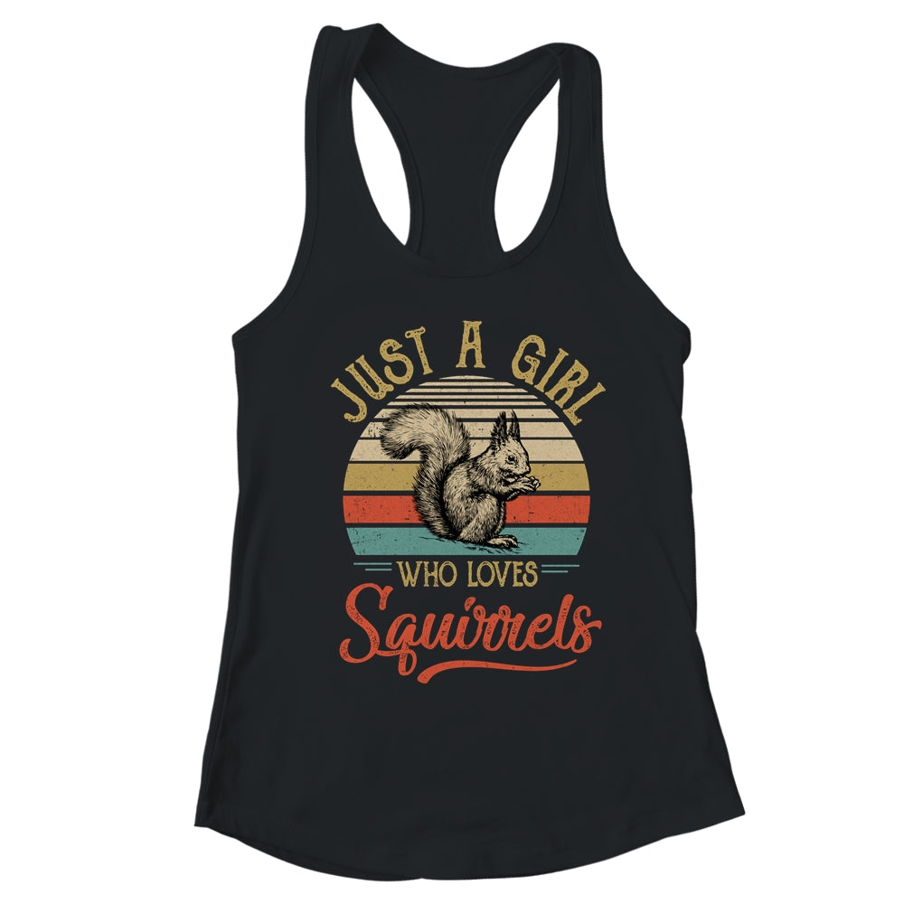 Just A Girl Who Loves Squirrels Cute Vintage Squirrels Girl T-Shirt & Tank Top | Teecentury.com