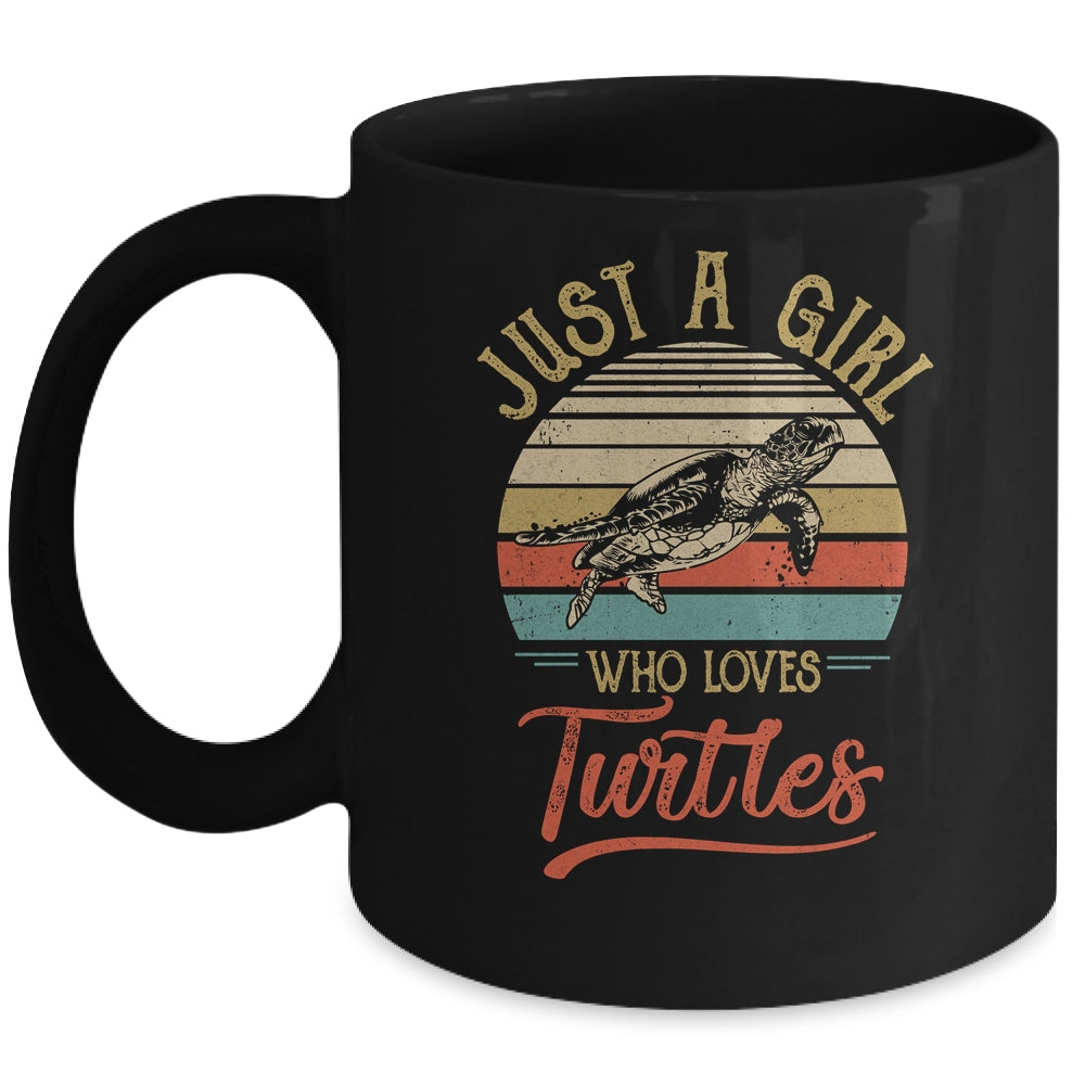 Just A Girl Who Loves Turtles Cute Vintage Turtles Girl Mug Coffee Mug | Teecentury.com
