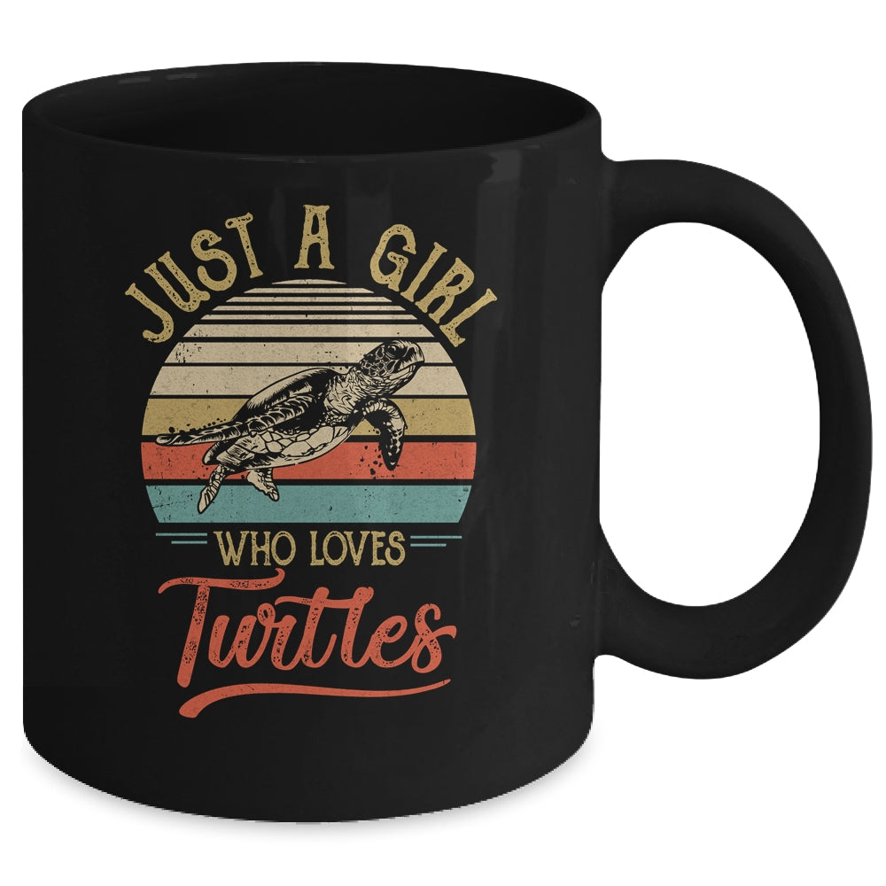 Just A Girl Who Loves Turtles Cute Vintage Turtles Girl Mug Coffee Mug | Teecentury.com