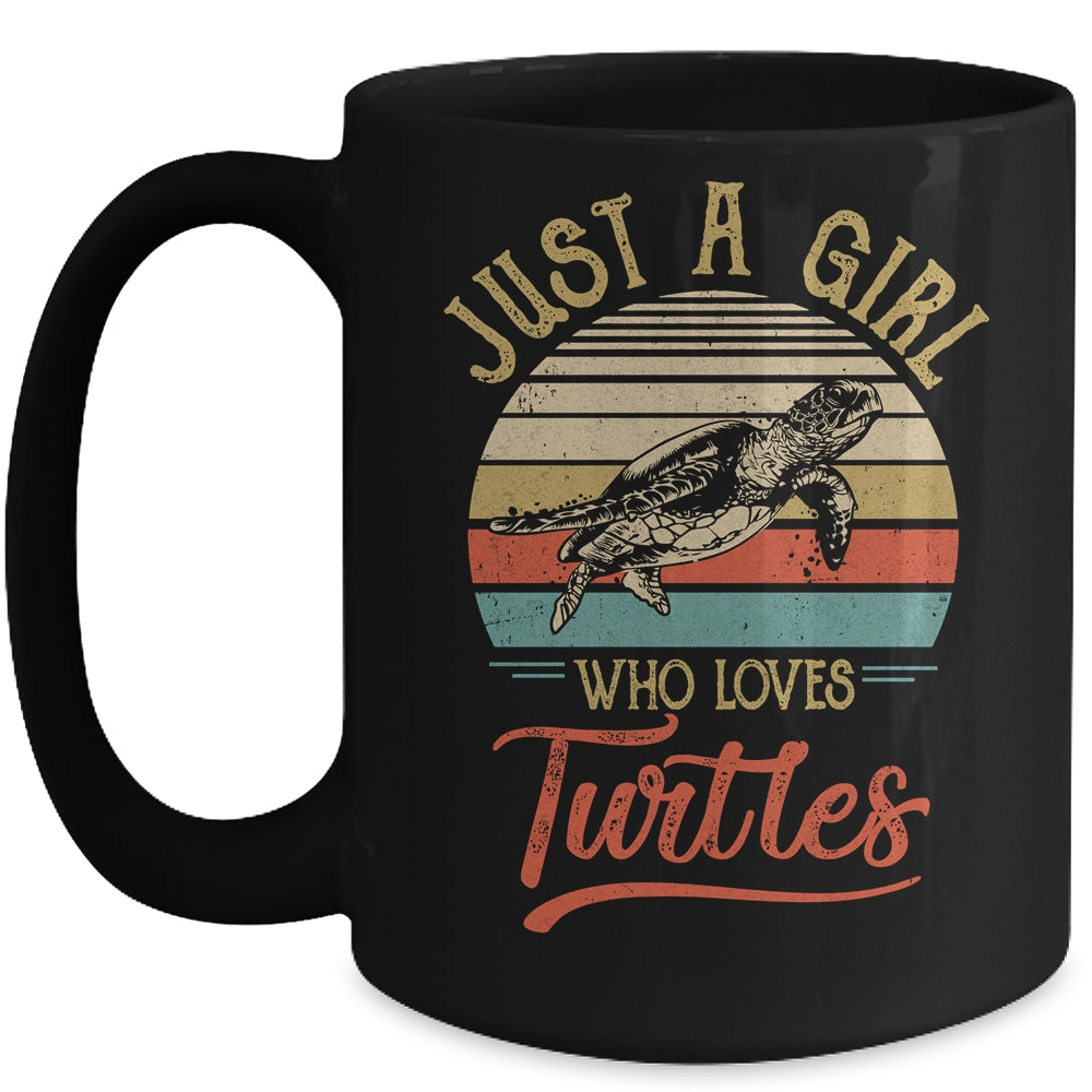 Just A Girl Who Loves Turtles Cute Vintage Turtles Girl Mug Coffee Mug | Teecentury.com