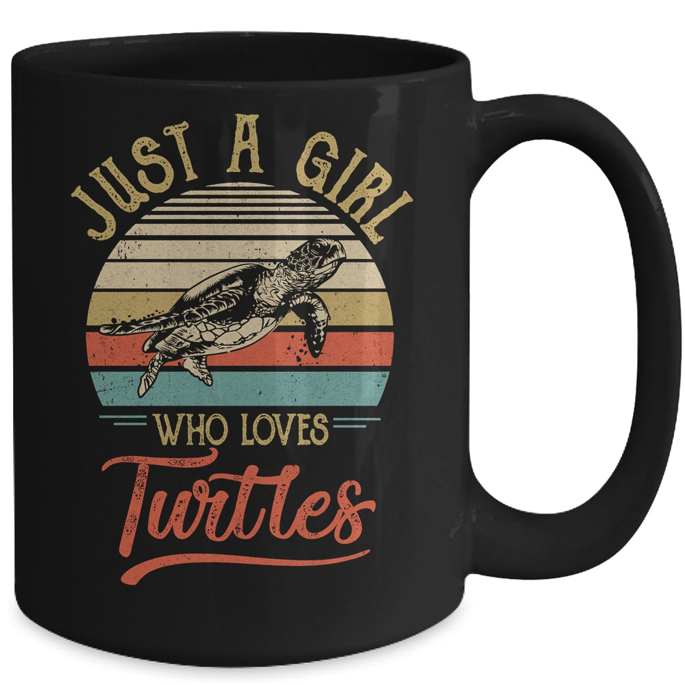 Just A Girl Who Loves Turtles Cute Vintage Turtles Girl Mug Coffee Mug | Teecentury.com