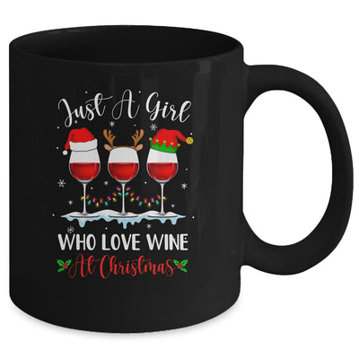 Just A Girl Who Loves Wine At Christmas Drinking Lover Gift Mug Coffee Mug | Teecentury.com