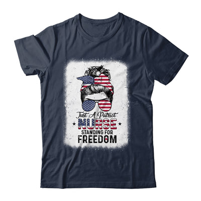 Just A Patriot Nurse Standing For Freedom US Flag T-Shirt & Tank Top | Teecentury.com