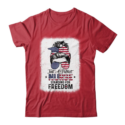Just A Patriot Nurse Standing For Freedom US Flag T-Shirt & Tank Top | Teecentury.com