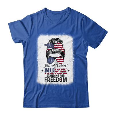 Just A Patriot Nurse Standing For Freedom US Flag T-Shirt & Tank Top | Teecentury.com