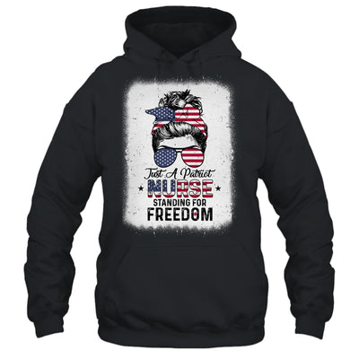 Just A Patriot Nurse Standing For Freedom US Flag T-Shirt & Tank Top | Teecentury.com